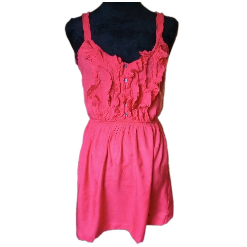 Abercrombie & Fitch Women's M Red  Sleeveless  Ruffled Bodice Mini Dress